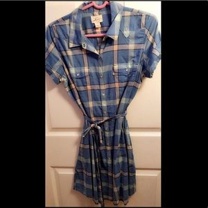Levi’s women’s blue plaid dress. Size M
